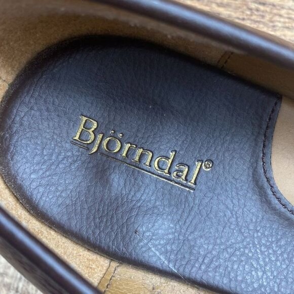 Bjorndal Noelle Leather Upper Brown Slip On‎ Wedge Loafers 136244 Womens 10M - Picture 10 of 13